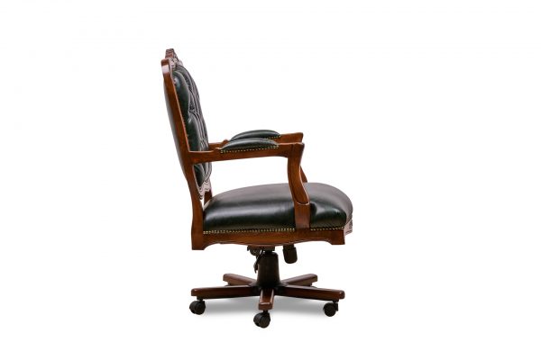 vintage klasik ahşap tekerlekli makam koltuğu ofis mobilyası üretim