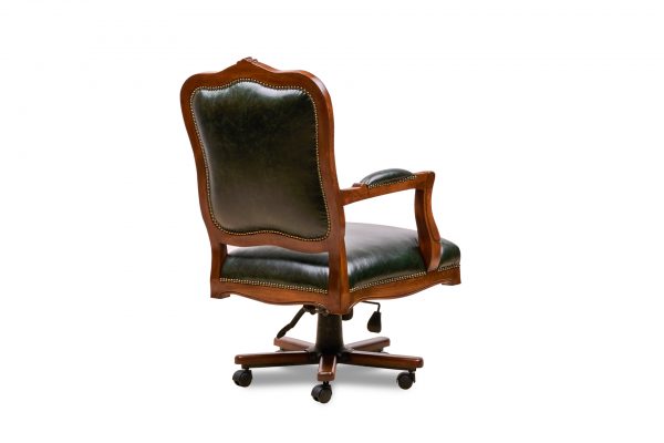 vintage klasik ahşap tekerlekli makam koltuğu ofis mobilyası üretim